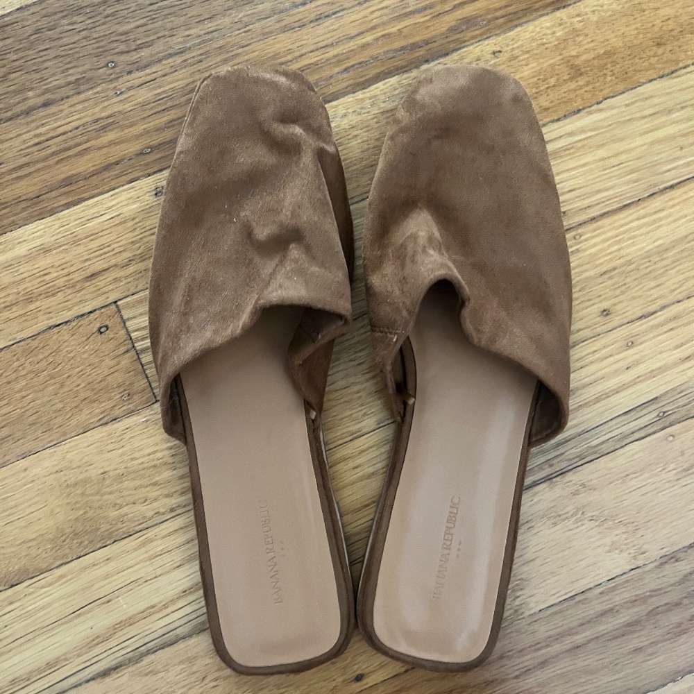 Banana Republic Brown Suede Mules